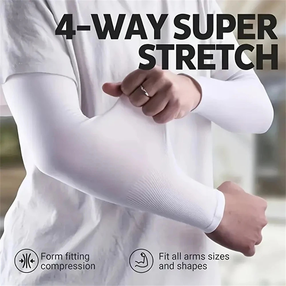 1pcs Ice Silk Sleeve Sunshade Cuff Arm Sleeves Summer Men Women Gloves Outdoor Sports Riding New Black White