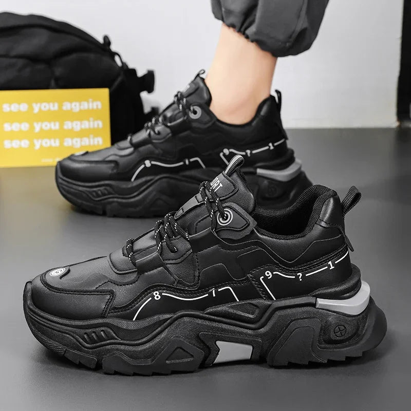 Men's thick soled casual sports shoes four season new outdoor soft soled comfortable running shoes versatile students sneakers