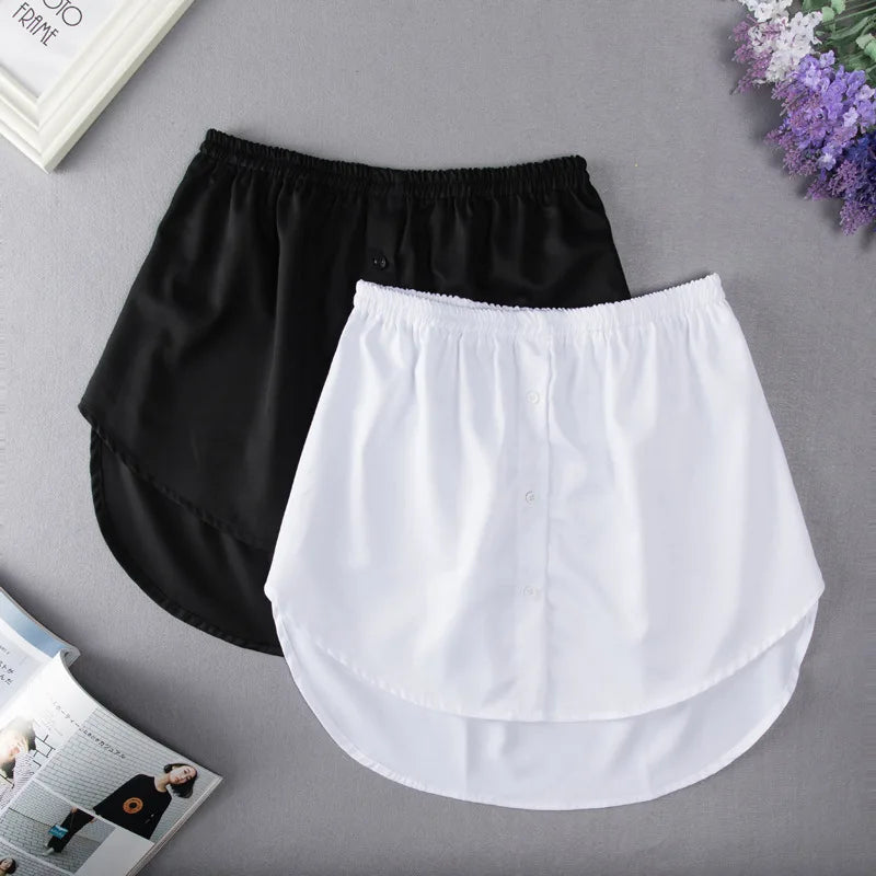 S-5XL Women Fake Shirt Hem Detachable Underskirt Irregular Skirt Tail Blouse Hem Extender Mini Skirt Layered Inner Layer