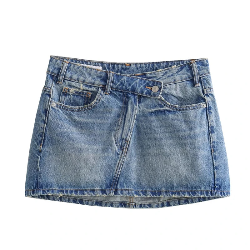 Women's Denim Skirt 2024 New Spring Summer Women's Mini Skirt Fashion Women's Denim Skirt Casual Chic High Street Women's Skirt