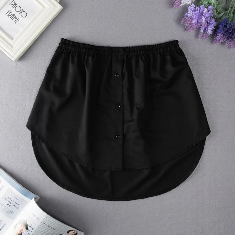 S-5XL Women Fake Shirt Hem Detachable Underskirt Irregular Skirt Tail Blouse Hem Extender Mini Skirt Layered Inner Layer