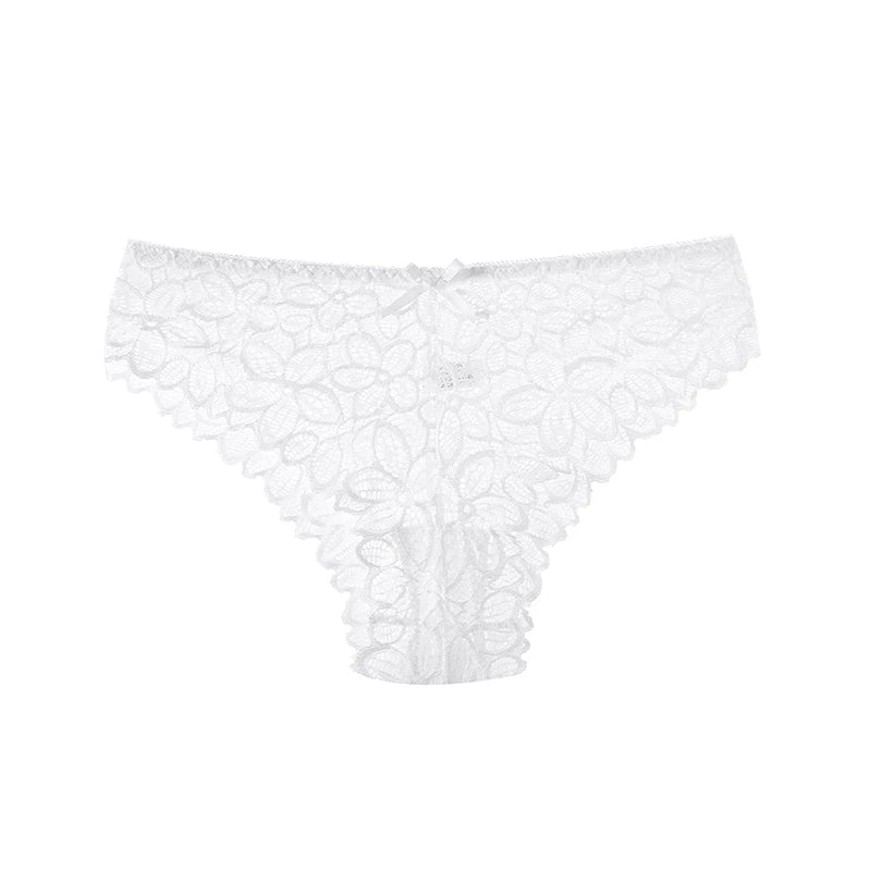 Meet'r Women Sexy Lace Panties Low-waist G String Thong Underwear Female Temptation Breathable Lingerie Ultra Thin Bow Intimates