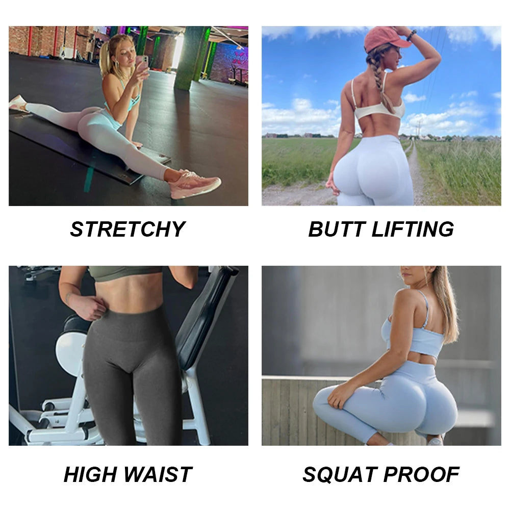 New Seamless Push Up Sport Leggings For Women High Waist Tummy Control Gym Workout Fitness Tights Stretchy Peach Butt Yoga Pants