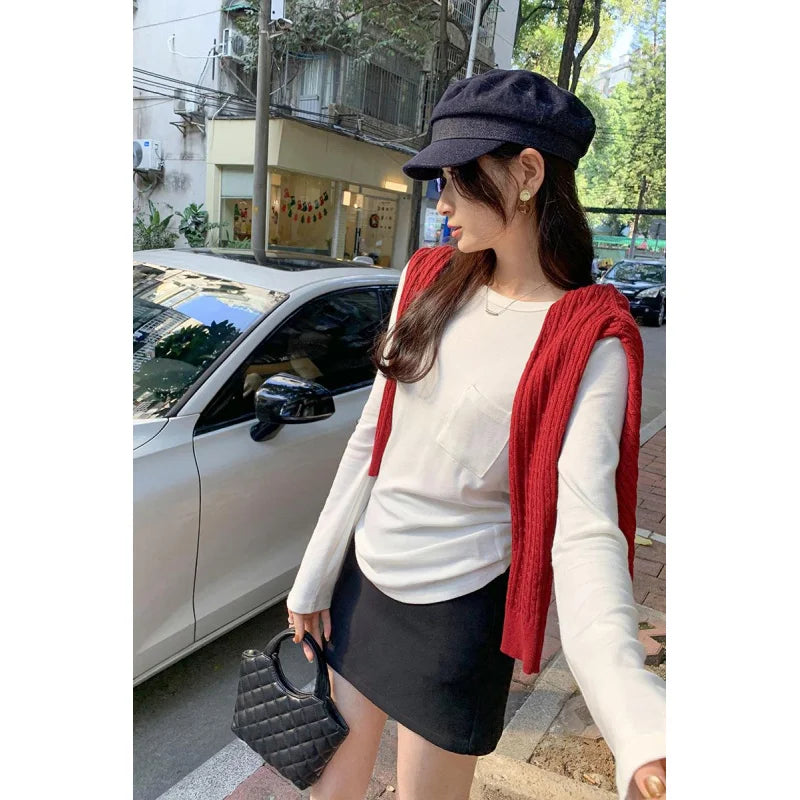 Women's Autumn Winter High-End Long Sleeve T-Shirt Top