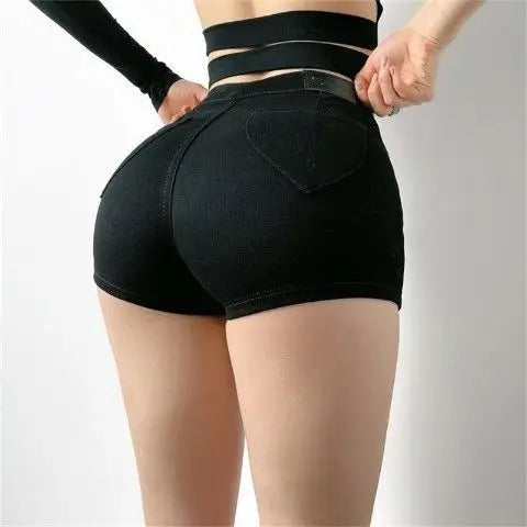 High Waist Jeans Women's Tight Shorts Women's Open Crotch Pants Elastic Double-headed Invisible Zipper Leggings Hip Sexy Pants