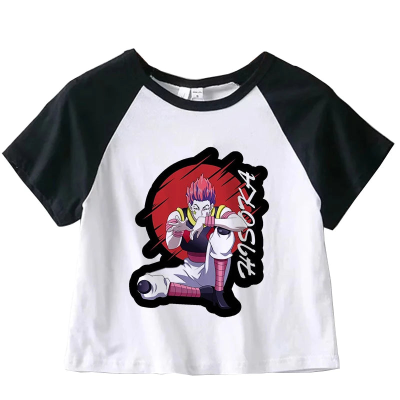 Hunter X Hunter Japan Anime Killua Shirt Y2k Crop Tops T-shirt Anime Women Tee Summer Short Sleeve Clothes Streetwear