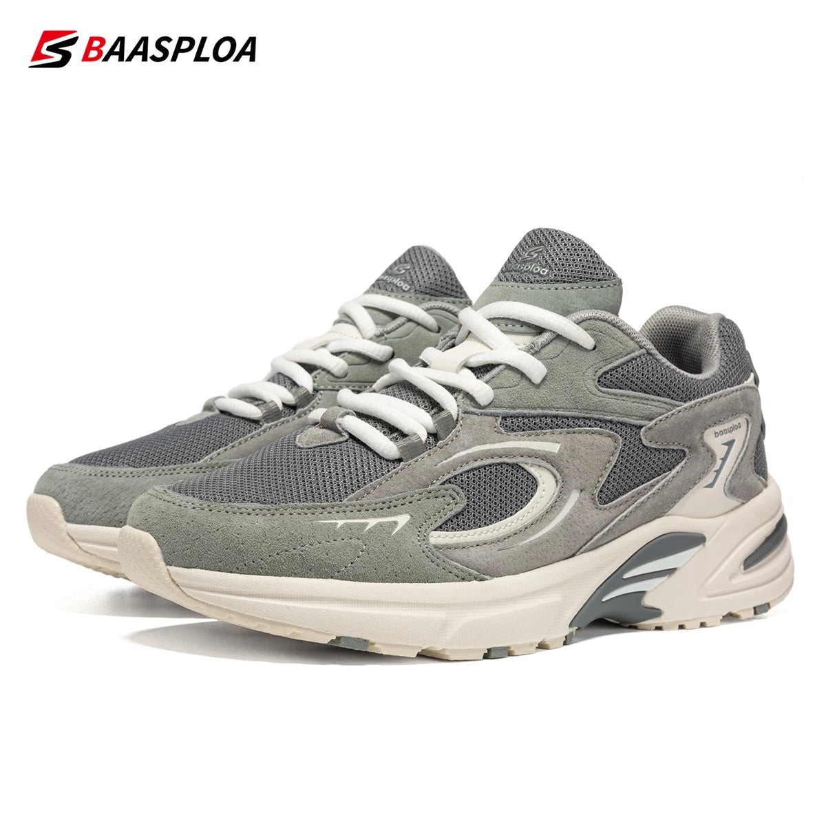 Baaslpoa New Men's Running Shoes Casual Mesh Fabric Breathable Non-Slip Walking Shoes Male Outdoor Basketball Sports Shoes