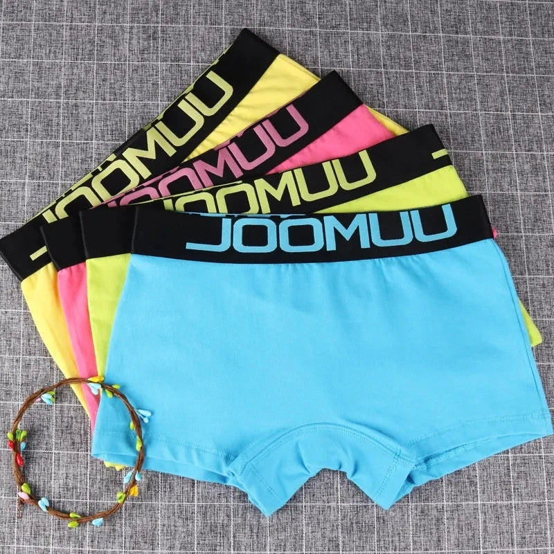 Popular Solid Women's Cotton Panties Boxer Underwear Ladies Breathable Letter Belt Briefs  Sexy Sports Female Knickers Boyshort