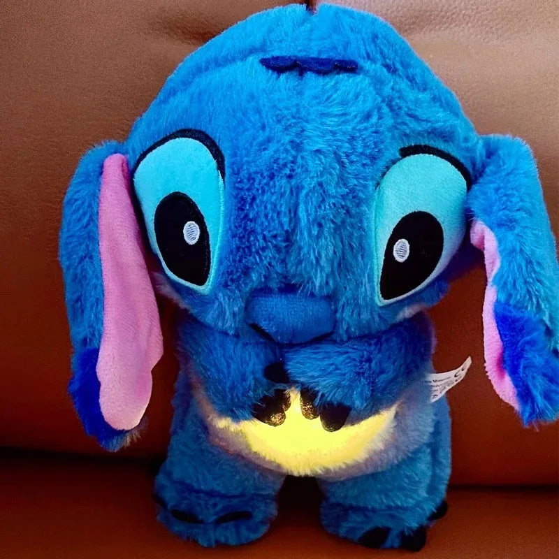 New Stitch Plush Doll Breath Child Peluche Lilo&Stitch Kawaii Soothes Toy Anime Baby Music Light Sleep Toys Model Kid Gift