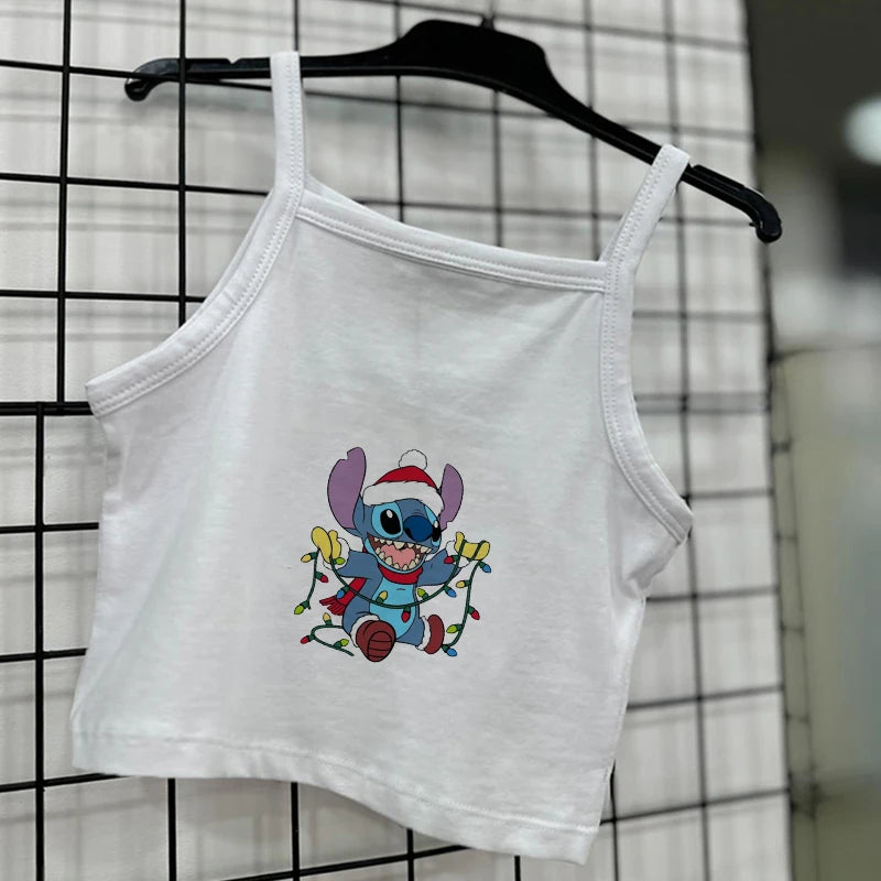 Summer Retro Korean Style Sanrio Hello Kitty Y2k Spicy Girl Cute Vest T-shirt Top Short Style Sleeveless Casual Top