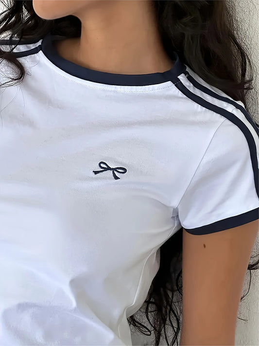 Camiseta feminina estampa fofa casual verão tamanho grande solta gola redonda manga curta