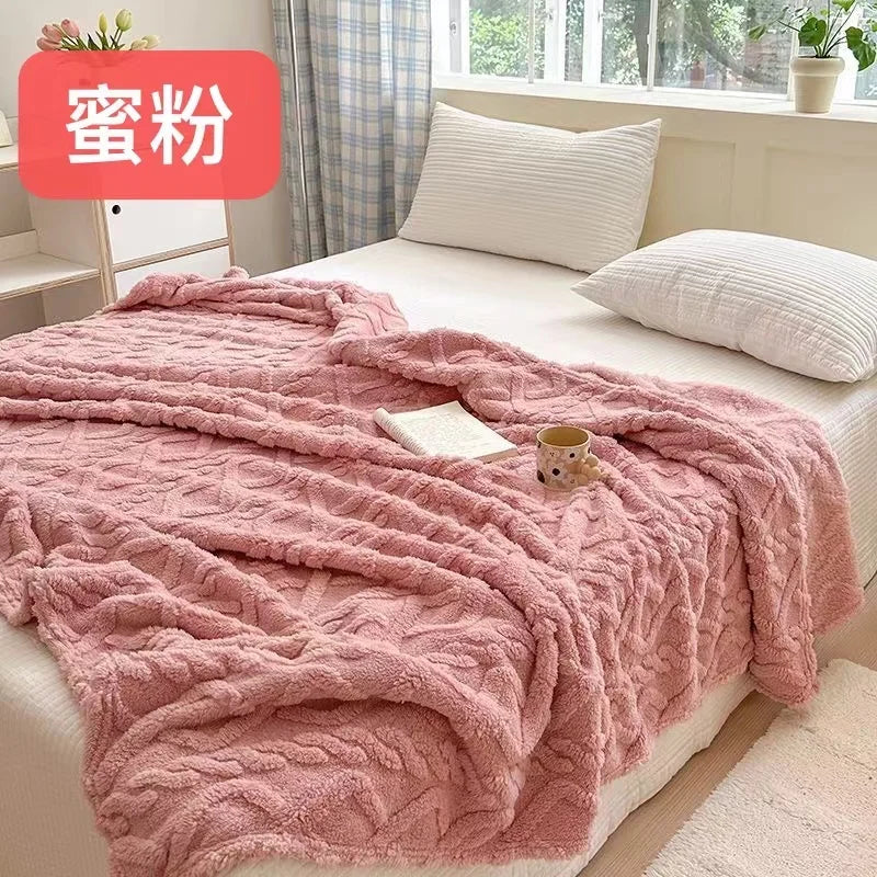 Single/Queen/Super King Thicker Fleece Throw Blanket for Bed or Sofa , Soft Plush Blanket