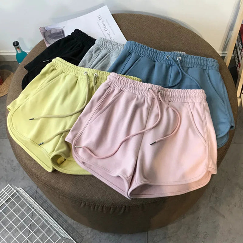 Women's Cheap Shorts Harajuku Summer Korean Tyle Tall Waist Loose Sporty Wide Legged Ladies Trousers Dropshipping HJT682