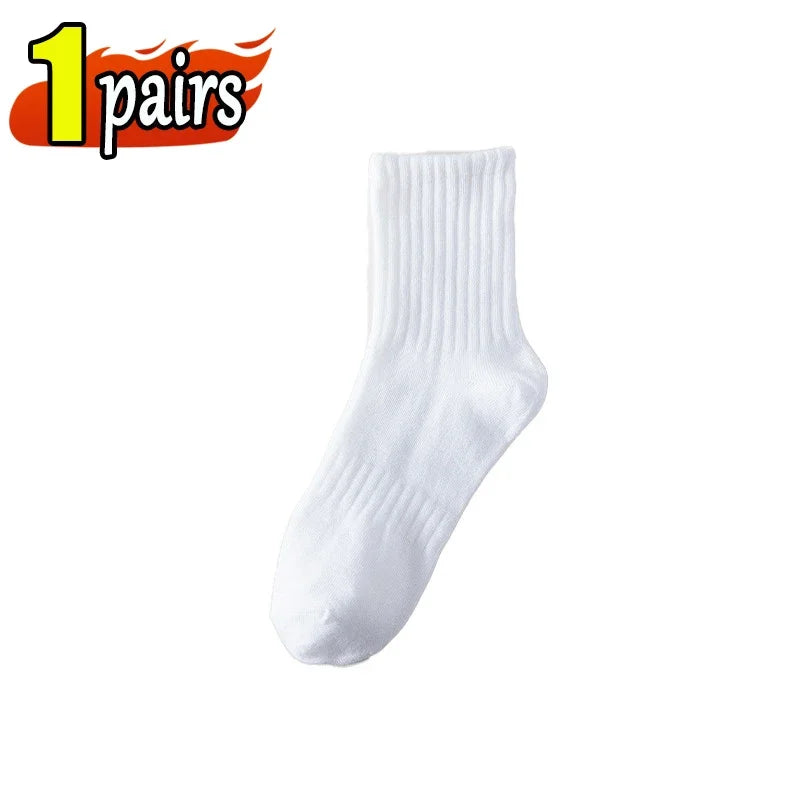 3Pairs Classic Black White Cotton Socks for Men's Short Socks Summer Thin Low Tube Socks Anti Odor Women's Ankel Sox EU 37-42