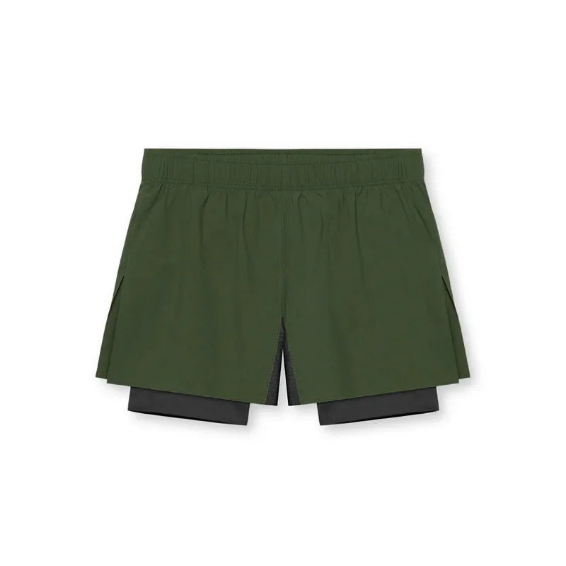 calças de moletom Treino de academia Novos shorts para o verão 2 em 1 Shorts de corrida masculinos de praia de secagem rápida