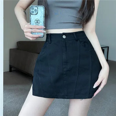 Gothic Clothes Cargo Skirts Pink Acubi Fashion Women Skirts Korean Style High Waist Gyaru Jeans Micro Skir