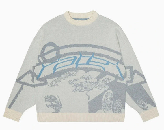 Street Print Sweater For Women