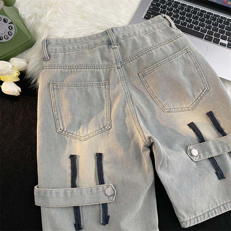 Denim Shorts Men's Summer Ins Hong Loose Personality